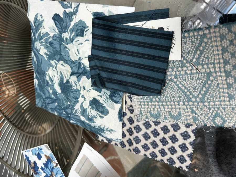 Interior design fabric samples consultation